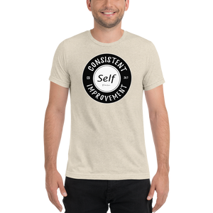 Consistent Self Improvement Tri-Blend T-shirt (Black Logo)