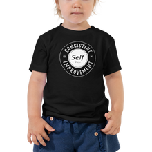 Load image into Gallery viewer, Consistent Self Improvement Toddler T-Shirt (Black Logo)