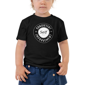 Consistent Self Improvement Toddler T-Shirt (Black Logo)
