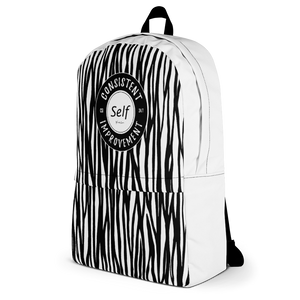 Consistent Self Improvement Backpack Zebra Pattern (Black)
