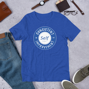 Consistent Self Improvement Men's T-Shirt (Blue)