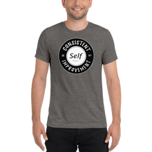 Load image into Gallery viewer, Consistent Self Improvement Tri-Blend T-shirt (Black Logo)