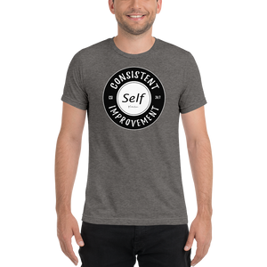 Consistent Self Improvement Tri-Blend T-shirt (Black Logo)