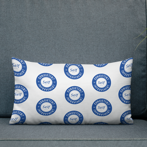 Consistent Self Improvement Pattern Pillow (Blue)