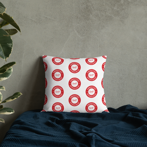 Consistent Self Improvement Pattern Pillow (Red)
