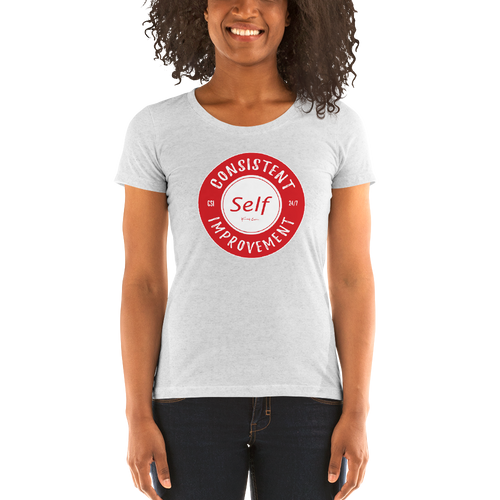Consistent Self Improvement Women's Tri-Blend T-shirt (Black Logo)
