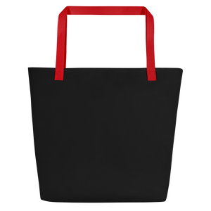 Consistent Self Improvement Black Beach Bag (Red Logo)