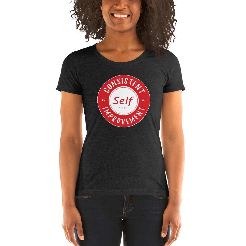 Consistent Self Improvement Women's Tri-Blend T-shirt (Black Logo)