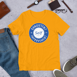 Consistent Self Improvement Men's T-Shirt (Blue)