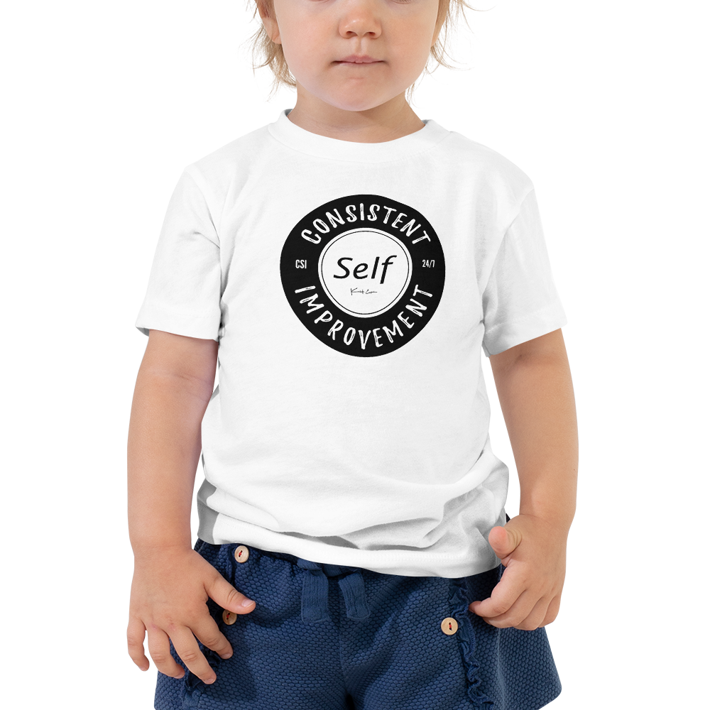 Consistent Self Improvement Toddler T-Shirt (Black Logo)