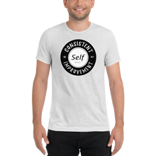 Load image into Gallery viewer, Consistent Self Improvement Tri-Blend T-shirt (Black Logo)