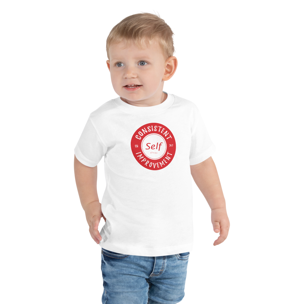 Consistent Self Improvement Toddler T-Shirt (Red Logo)